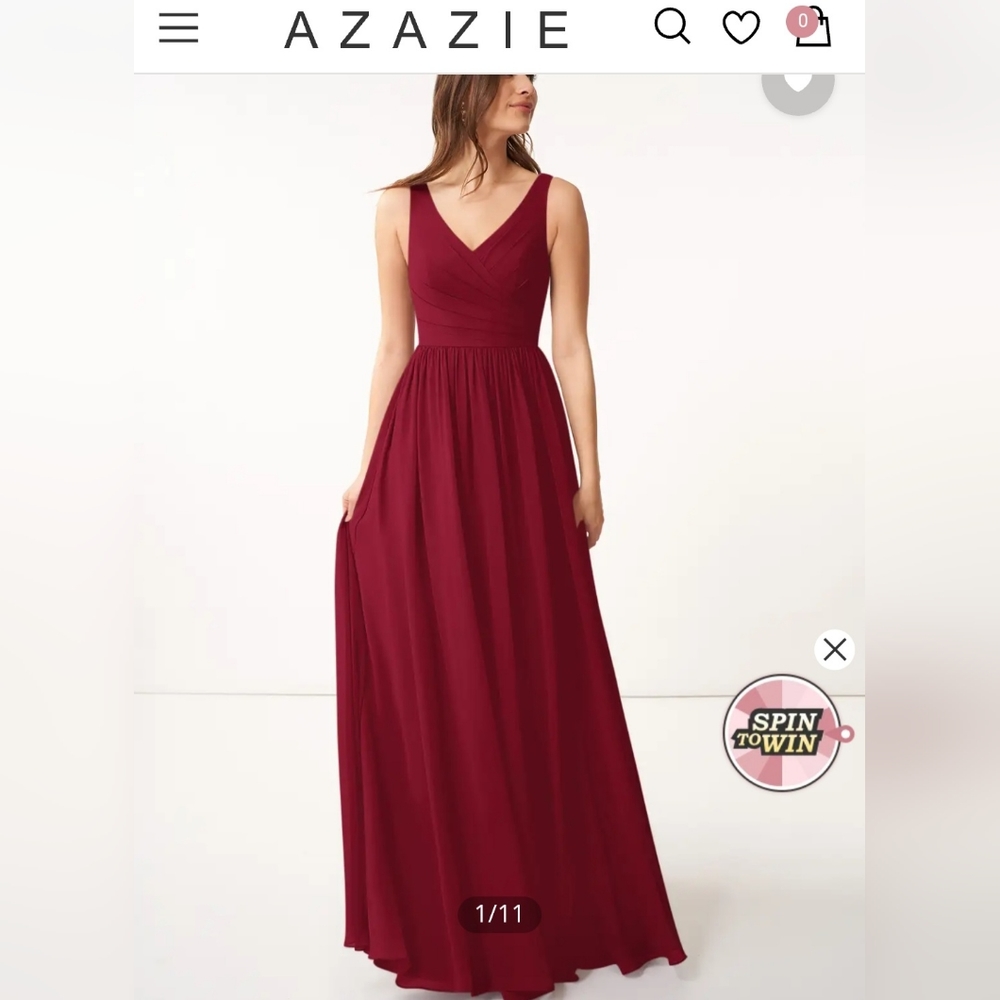 Azazie Keyla Bridesmaids Formal Dress Burgundy